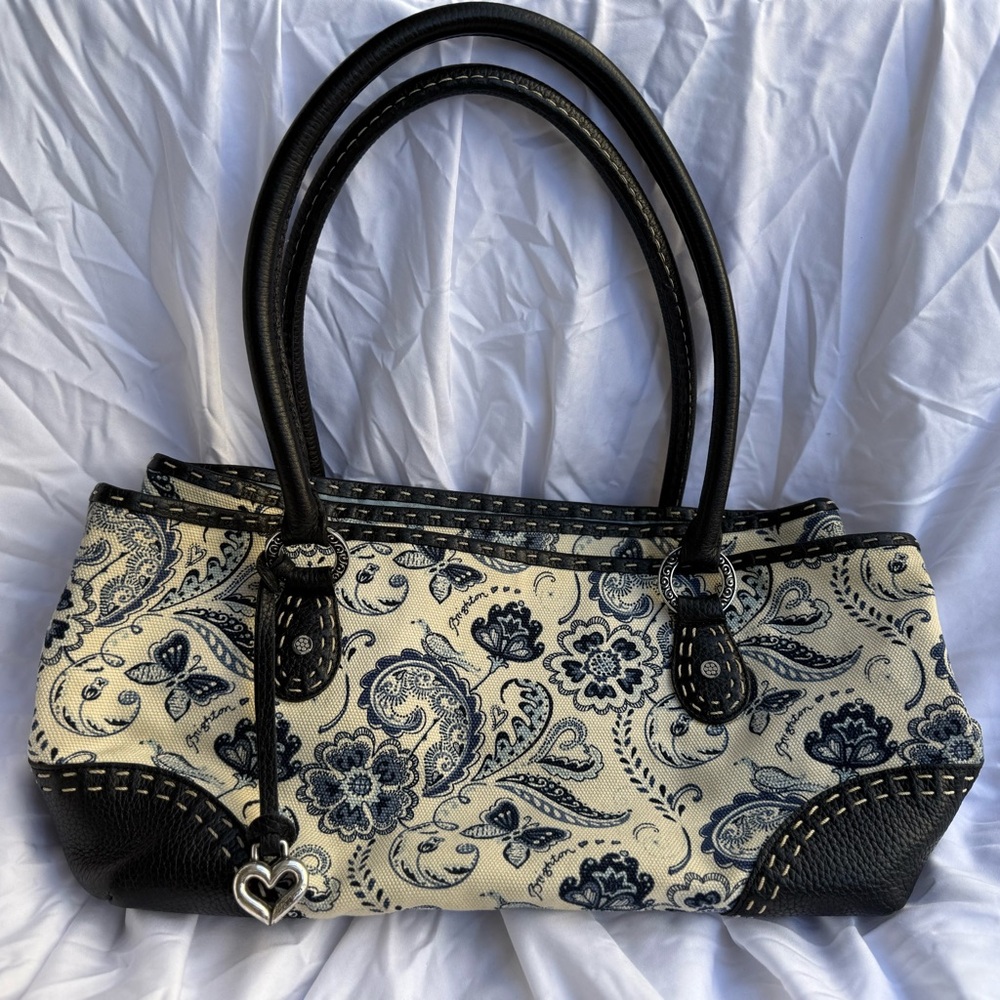 Brighton Elegant Black and Cream Paisley Handbag